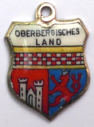 OBERGISCHES LAND, Germany - Vintage Silver Enamel Travel Shield Charm
